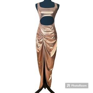 PrettyLittleThing Women’s Rose Gold Cutout Dress US Size 4